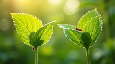 two plant sprouts